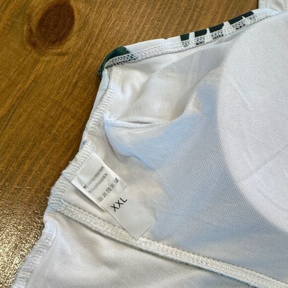 Green & White leaf swimdress women’s one piece swimwear NWOT XXL - Picture 11 of 13